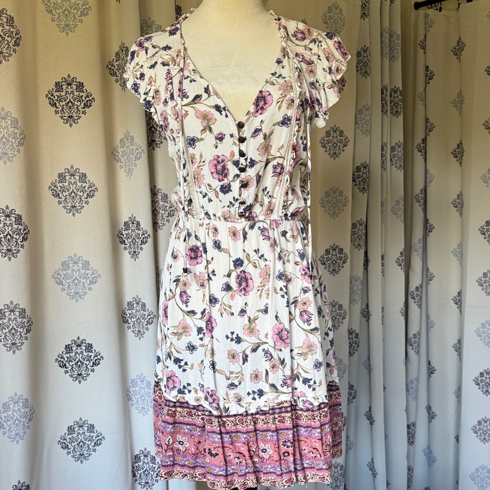 White and Pink Floral Dress